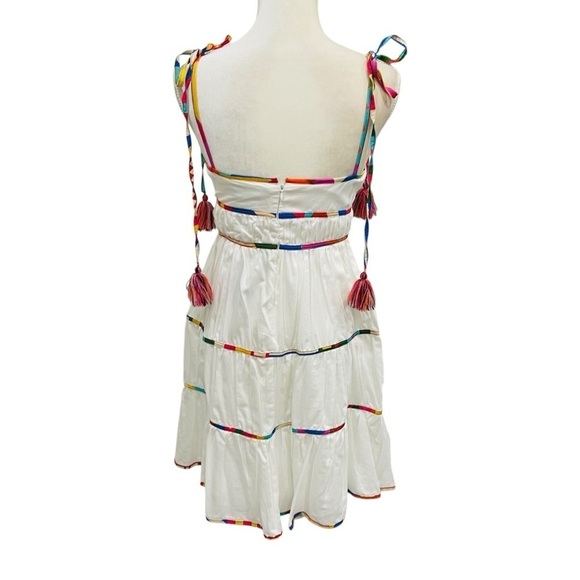 Antonio Melani Keri Cotton Voile V-Neck Sleeveless A-Line Dress NWT White - Picture 7 of 15